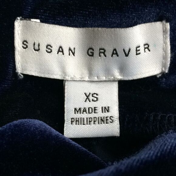 Susan Graver Midnight Blue Velvet Turtleneck Top - Picture 7 of 7